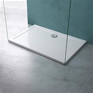 Mai & Mai Piatto Doccia 75x120x4cm Rettangolare Acrilico, Piatto Doccia Antiscivolo Bianco Lucia02AR