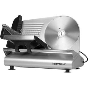 Mediawave Store - Affettatrice Elettrica da Casa Erice 150W Lama Professionale da 22cm in Acciaio Inox, Spessore di Taglio Regolabile - Uso Domestico Ideale per Prosciutti, Salumi, Formaggi e Alimenti