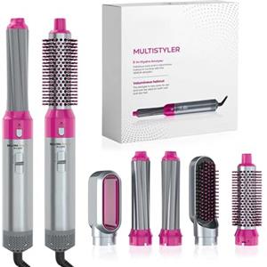 Lonvgrt Bellora Beauty Milano MultiStyler 5 in 1, Spazzola Asciugacapelli Rotante Lisciante for Capelli, Air Styler Set for Capelli Ricci, Lisciante, Asciugare
