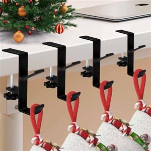 Guojanfon Ghirlanda e supporto per mantello con 2 ganci, gancio per mensola per ghirlanda, 2 in 1, per mantelli e calze resistenti, per ghirlande da camino per decorazioni natalizie e natalizie