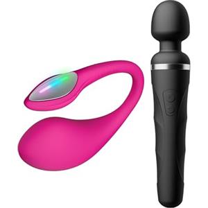 LOVENSE Pack Duo : Lush 4 Uovo Vibrante Connesso + Domi 2 Massaggiatore Wand Potente - Sex Toys per Donne e Coppie