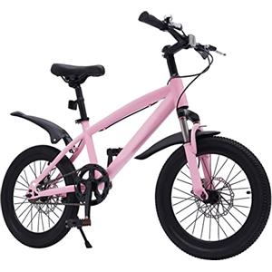 DSYOGX 18 pollici rosa bicicletta bambini regolabile altezza del sedile bambini bicicletta ragazza mountain bike con sacchetto di selezione e pompa luce per bambini 8-11 anni