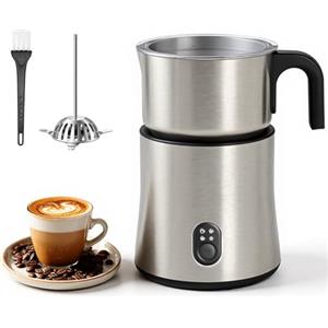 NAPASA - Montalatte Elettrico Diviso per 250 ml di Schiuma di Latte Cremosa e 500 ml di Latte Caldo, Montalatte Elettrico a Induzione 4-in-1, Frother per Cioccolata Calda, Latte, Cappuccino