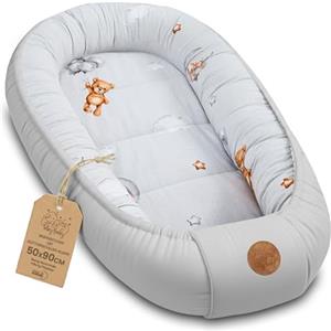 Totsy Baby Riduttore lettino neonato - 90x50 cm baby nest trasportabile per neonati nido culla pod cocoonababy babynest antisoffoco Orsacchiotti