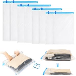 Kaarlop Sacchi Sottovuoto 8 Pezzi, Sacchetti Sottovuoto Vestiti Viaggio, Buste Sottovuoto da Viaggio per Piumoni Cuscini Coperte (32×39cm, 35×50cm, 40×60cm, 50×70cm)