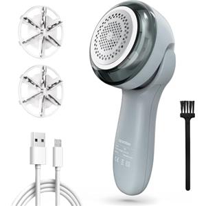 Bubbacare Levapelucchi Elettrico, Togli Pelucchi Portatile per Vestiti e Mobili - USB Ricaricabile Levapelucchi con 2 Velocità, Potente ed Efficace Leva Pelucchi per Tessuti, Biancheria da Letto (Grigio)