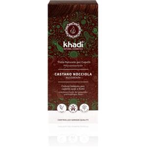 khadi Nocciola NATURALE CASTANO SCURO lucido Colorazione Vegetale, al cioccolato, 100% naturale, vegano e senza ingredienti sintetici, Cosmetici naturali certificati, 100g