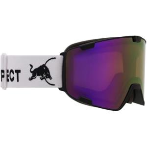Red Bull Spect Eyewear Red Bull Park 23PU2, Maschera da Sci Unisex, Cat. 2 (Matt Black/White Strap Black Logo, M)