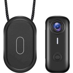 Whychstore Action Camera magnetica compatta, 360° magnetica Pocket Thumb Cam, registrazione WiFi 2K, per registrazione, attività all'aperto, passeggiate (nero)