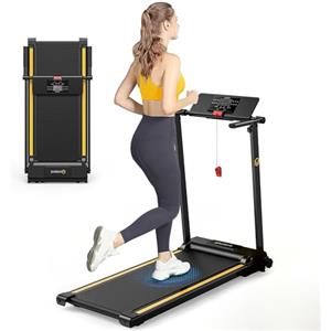UREVO Tapis Roulant Elettrico Salvaspazio,1-10km/h Tapirulan da Casa Con Tappeto Corsa 16 pollici,Supporto di display LCD,12 Programmi HIIT, Walking Pad Portatile Con pannello di controllo e maniglie