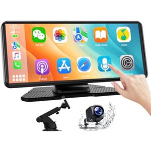 LAMTTO Autoradio Wireless CarPlay & Android Auto, Portatile Car Play Display Auto con Schermo Touch 6,86 Pollici, 1080P Retrocamera Bluetooth Navigazione/Mirror Link/Assistente Vocale/FM/AUX