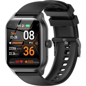 LAOYABB Smartwatch Uomo Donna con Chiamate, 2.01" Orologio Intelligente Fitness con Cardiofrequenzimetro, Contapassi e Monitor Sonno, IP68 per Android iOS (Nero)