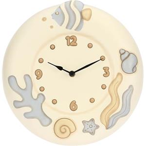 THUN, Orologio Grande in Ceramica Decorata a Mano, Orologi da Parete, Linea Mare da Amare, Idea Regalo per la Casa, Ø 26 cm