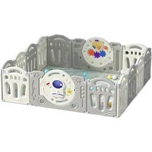 MoLi Box Bambini Centro Attività per Neonati e Bambini Piccoli, Box Neonato di Varie Dimensioni, Recinto Neonato Pieghevole, Ampio Recinto Bimbo per Interni ed Esterni (Y 12+2)