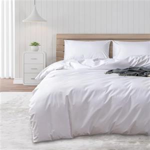 DUJUIKE Copripiumino Impermeabile, Copripiumino, Copripiumino Impermeabile, Anti-incontinenza, Adatto per animali domestici, Gatti, Cani, Bambini, Anziani, Doppia cerniera (Bianco, Twin (135*200 cm))