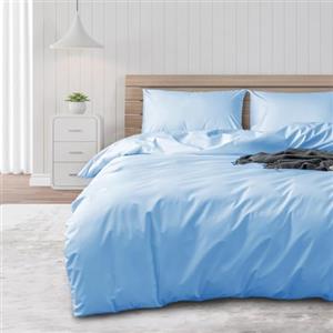 DUJUIKE Copripiumino Impermeabile, Anti-incontinenza, Adatto per animali domestici, 155 x 220 cm, Blu Celest