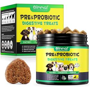 QLIGES Probiotics For Dogs 120p, Integratori Probiotici Per Cani Per La Salute Dell'Intestino E Il Supporto Alle Allergie Stagionali - Allevia I Problemi Intestinali Per Tutti I Cani
