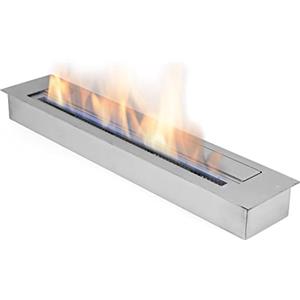 Mc-Sell-Ug Bruciatore per caminetto in acciaio INOX a bioetanolo, 80 cm, a doppia parete, 4 l