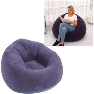 Culnflun gonfiabile sedia a sdraio, pieghevole portatile divano di divano morbido piegatura in PVC per viaggi in camera da letto (Dark Blue)