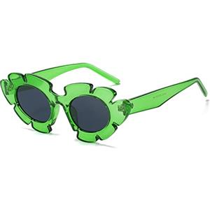 LJCZKA Occhiali da Sole a Forma di Fiore Diamante Donna Uomo, Retrò Occhiali da sole Decorative Trend Occhiali da Festa Protezione UV400