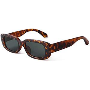 ADEWU Occhiali da Sole Retrò Occhiali Rettangolari Occhiali Piccoli alla Moda per Donna Uomo