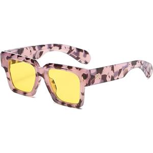 LJCZKA Occhiali da Sole Quadrati Retrò per Donna Uomo,Occhiali da Sole Vintage Moda Rettangolari con UV400 Protezione