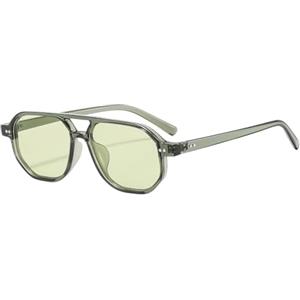 YAMEIZE Retro Pilot Occhiali da Sole per - Donna Uomo Classico Doppio Ponte Stile Vintage Occhiali da Sole UV400 Protezione Occhiali di guida