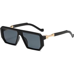 LJCZKA LJCKZA Moda Occhiali da Sole Quadrati per Donna Uomo,Classici Retrò Anni 70 Pilot Stile Occhiali da Sole Rettangolari Montatura Lenti UV400