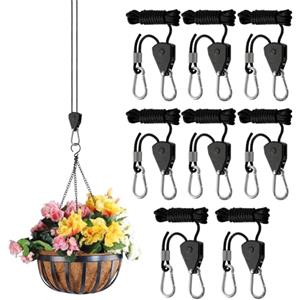 Libershine Corda per Tenda, Set di 8 Tendicorda Campeggio, 1/8 Pollici Corda da Campeggio Leggera, con Corda Regolabile Cricchetto