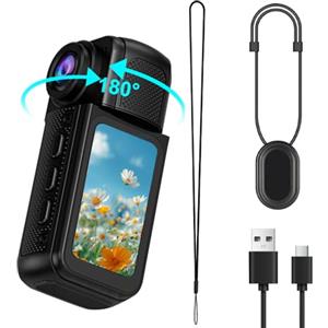 OBEST Action Cam,1080p HD fotocamera subacquea Sportiva 30M/98ft Impermeabile,Mini Action Cam 360° con TF da 256G,Telecamera Moto Portatile,Bodycam,Vlog Camera,Telecamera Casco Moto (S70)