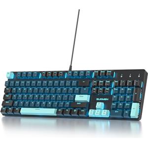 SOLIDEE tastiera gaming meccanica 100%,US Layout QWERTY,Tastiera da Gioco Cablata 104 Tasti Retroilluminata RGB con Tastierino Numerico,Tastiera Meccanica NKRO per laptop Windows(104 Monstor)
