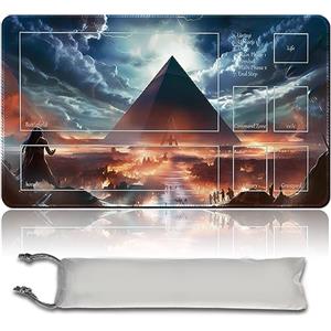 MPLR BOARD GAME MTG PlayMat con zone + sacchetto impermeabile gratuito, bordi smussati, superficie in gomma liscia, Angel of Flight Alabaster (MTG PlayMat)