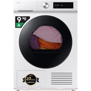 Samsung Asciugatrice Bespoke AI DV90DB7845GW/U3, 9 kg, Pompa di Calore, Wifi, Sensore Optimal Dry, Quick Drive, Display AI Control, Carica Frontale, 60L x 85H x 60P cm