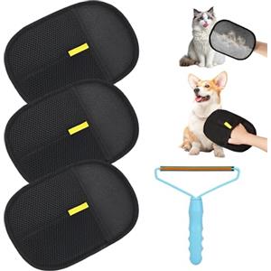 Pluvyze 3 magneti per la rimozione dei peli di gatti, guanti per la rimozione dei peli di animali, con rimozione dei peli di animali, adatti per pettinare i peli di animali, pulire mobili, vestiti e tappeti