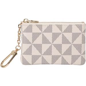 LJCZKA Portafoglio Donna Sottile Piccolo in Pelle PU, Portamonete Piccolo con Cerniera Donna, Porta Monete Portatile con Portachiavi, 11,5x7,5x1cm