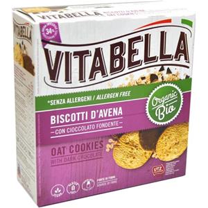 MOLINO NICOLI Vitabella Cookies Avena Gocce di Cioccolato 192 g - Biscotti Biologici e Senza Glutine