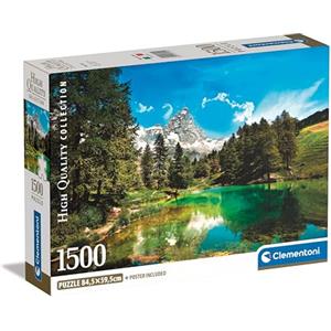 Clementoni Puzzle Collection - Blue Lake - 1500 Pezzi - Puzzle Adulti, Poster Incluso, Puzzle Paesaggio, Divertimento Per Adulti, Made In Italy, 31720