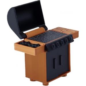 Ausi Barbecue in miniatura per casa delle bambole, accessorio per scene di vita in scala 1:20, 5,6 x 2,2 x 6 cm