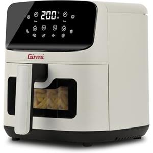Girmi FG27 Friggitrice ad Aria 4,2 Litri, 1400 W, 4.2 Litri, Display digitale, 8 programmi, Timer, 80-200° C, BPA/PFOA Safe, Ricettario incluso, Gesso