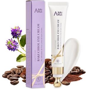 ANAI RUI ANAiRUi Crema occhi riparatrice Bakuchiol 15 ml, una crema idratante antirughe per uso quotidiano che illumina il contorno occhi e attenua borse, rughe