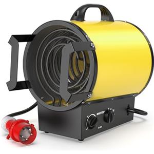 DAHTEC Termoventilatore 9000W - Stufetta Elettrica Portatile - Riscaldamento Industriale - Maniglia, Termostato e Protezione da Surriscaldamento (Giallo)