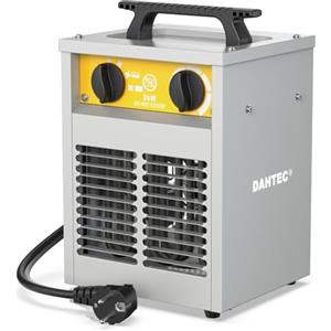 DAHTEC Termoventilatore 2000 W - Radiatore Elettrico Avanzato - Basso Consumo - Termostato e Protezione da Surriscaldamento - per Casa, Bagno o Il Cantiere