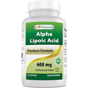 Best Naturals Alpha Lipoic Acid 600 mg 240 Capsules