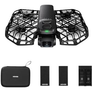 HOVERAir X1 PRO Action Cam Volante, drone 4k pieghevole con 10+ Modalità di Volo Completamente Automatiche, 42 KM/H Velocità di Follow, Vola Ovunque con OmniTerrain(Basic Combo)&battery