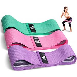 CFX Elastici Fitness (Set di 3), elastico fitness con 3 Livelli di Resistenza,Bande Elastiche Fitness Antiscivoli per Esercizi Glutei, Yoga, Pilates, Palestra