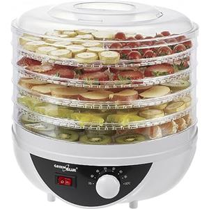 Green Blue GB195 Essiccatore alimentare per funghi, verdure e frutta, erbe 250W, extra silenzioso, 5 setacci Diametro 27 cm Temp regolabile