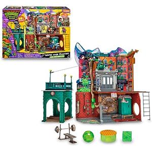 Giochi Preziosi Playset Quartier Generale Tartarughe Ninja - Oltre 20 Accessori, Teleferica, Dojo e Ascensore