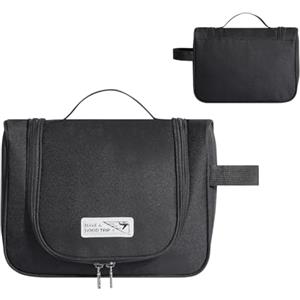 Cozary Beauty Case da Viaggio per Donna Uomo, Borsa da toilette da viaggio con Gancio, Portatile Impermeabile Beauty Case (Nero)