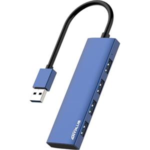 ANYPLUS Hub USB 3.0, 4 Porte Sdoppiatore Multi USB 3.0 Adattatore, Ultrasottile Alluminio Lega USB Hub per PC, Laptop, PS5, MacBook, iMac, Surface Pro, Mac Pro, Flash Drive, XPS【Blu】