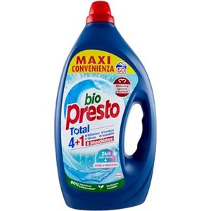 Bio Presto Liquido Igiene & Freschezza Detersivo Lavatrice Liquido, Nuova formula con Smacchiatore, confezione da 50 lavaggi